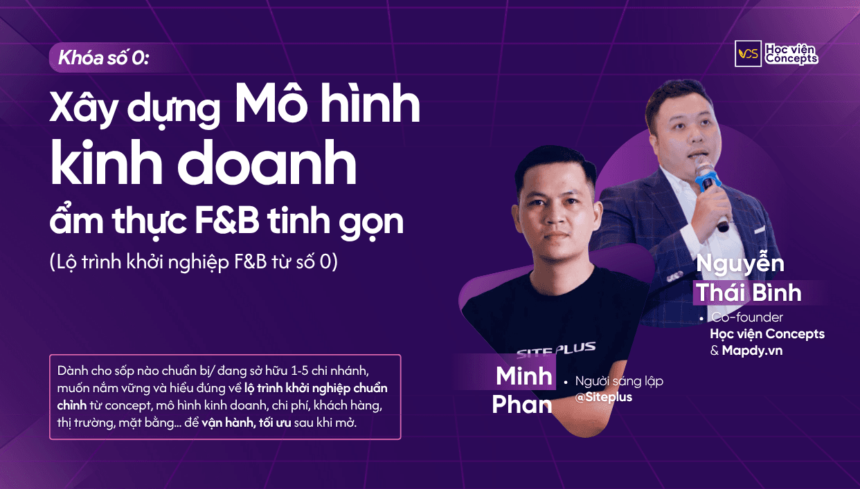 Khoá học thực chiến Số 0: Nền móng xây dựng mô hình kinh doanh ẩm thực (F&B) tinh gọn