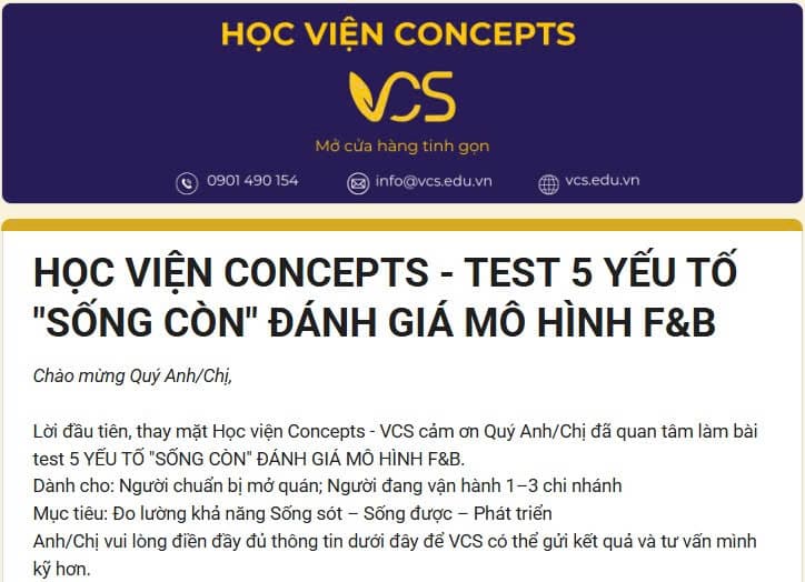 Chẩn Đoán Miễn Phí: Đánh Giá Mô Hình F&B Hiện Tại